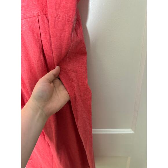 Vintage Y2K Tropical Escape Coral Red Midi Tank Fish Coastal Beach Dress MED - Picture 8 of 8